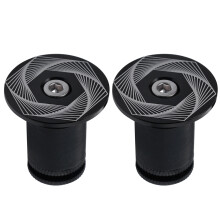 2Pcs Black Aluminum Handlebar End Caps for Road and Mountain Bikes