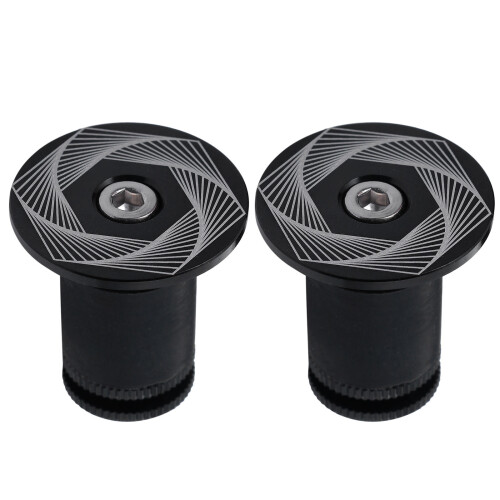 2Pièces Accessoires Embouts De Guidon Noir En Aluminium