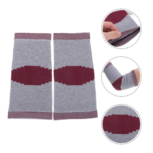 1Pair Red Breathable Elbow Guard Sleeve Elastic Support for Active Use 1
