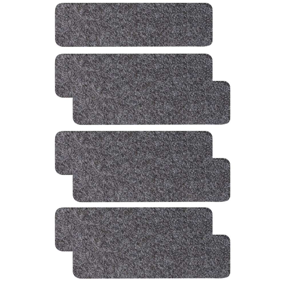 Noise-Reduction Stair Treads Carpet Polyester Dark Grey 7Pcs 3041528004320