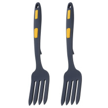 2Pcs Dark Blue Silicone Cooking Forks Flexible Nonstick Kitchen Tools