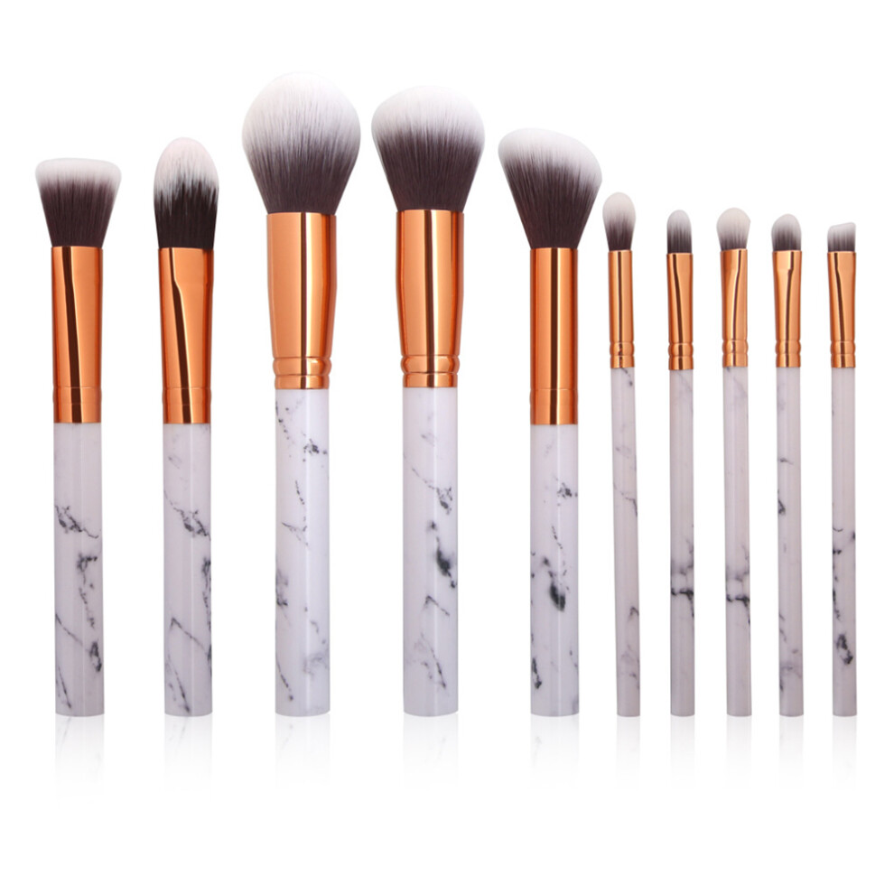 Happyyami 10Pcs Makeup Brush Cosmetic Brushes Professional Set Marbling