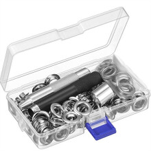 100Set Silver Colorful Grommets Kit with 3-Piece Tools for Clothes