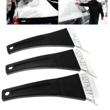 3Pcs Car Ice Scraper Snow Remover Black with Anti-Slip Handle