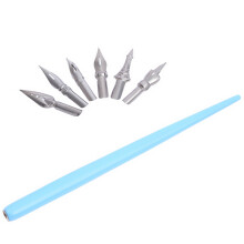 1Set Kalligraphie Starterkit Holz-Dip-Pen Set Mit Vielen Federn Bunt
