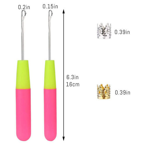32Pcs Durable Dreadlocks Hair Buckle Crochet Tools Assorted Colors 1