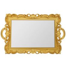 1Pc Vintage Decorative Mirror Tray PP Plastic Glass Storage Organizer