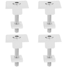 4Pcs Aluminum Solar Panel Mid Clamps Silver Metal Mounting Hardware