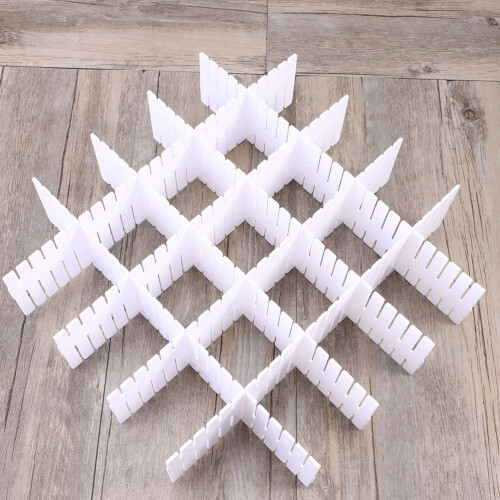 Drawer Dividers White Plastic 8pcs 12.7*2.7in 1