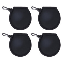 4Pcs Black Multi-Function Golf Balls Protector Neoprene Cleaning Bag