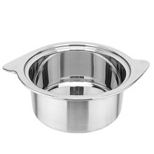 1Pc Food Grade Stainless Steel Hot Pot Silver Wok Durable for Storage
