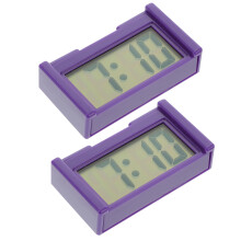 Family Car Clock Purple Plastic 2pack