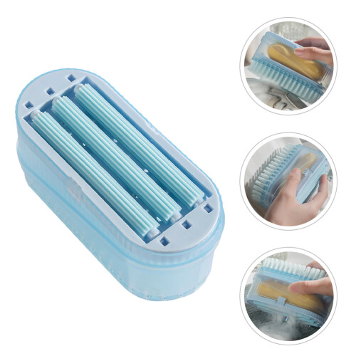 Foaming Soap Container with Brush Sky-Blue for Kitchen Use 1