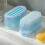 Foaming Soap Container with Brush Sky-Blue for Kitchen Use 3