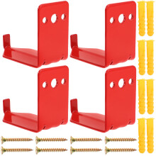4Pcs Red Metal Fire Extinguisher Mounts Wall Brackets Heavy Duty Hooks