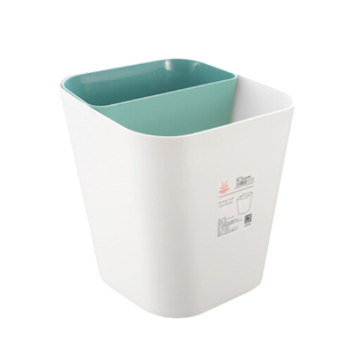 White Plastic Trash Can for Home Use Thick Durable Garbage Box