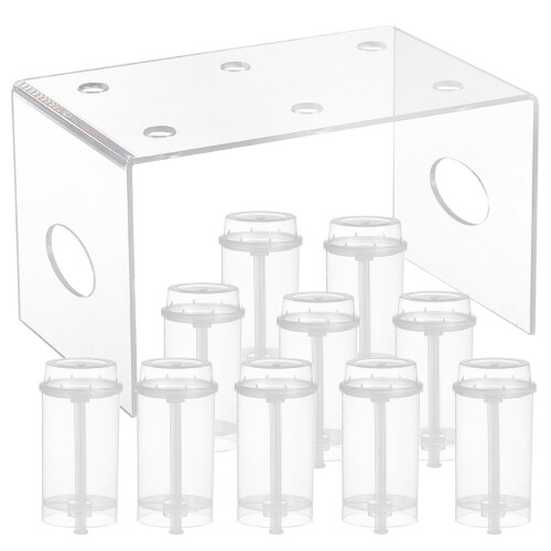 10Pcs Clear Plastic Cake Push Pops with Organizer Stand for Baking 2