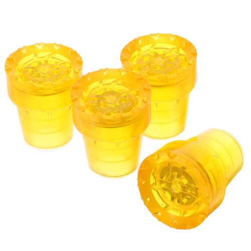 4Pcs Yellow Rubber Walking Stick Tips Non-Slip Cane Feet Replacement