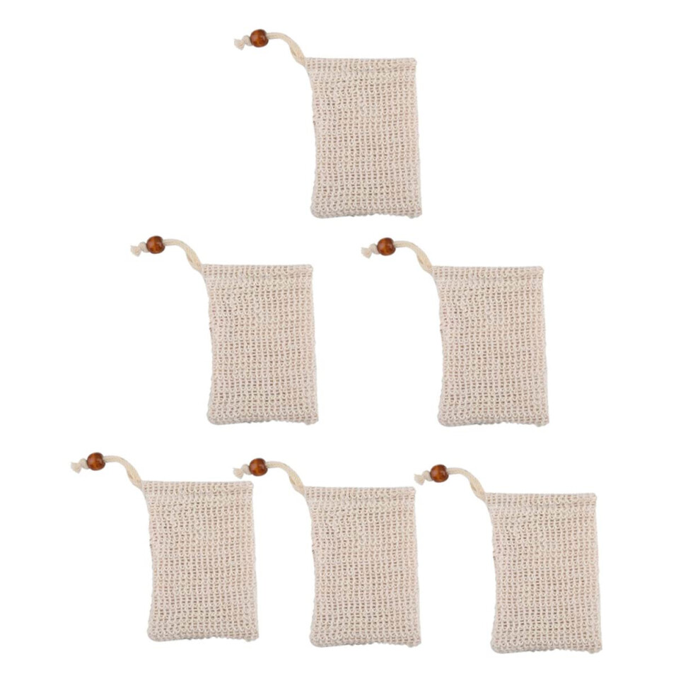 6pcs Mesh Soap Saver Bags for Shower with Drawstring Rich Foam Creation and Soap Saving Design