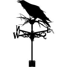 Weather Vane Retro Garden Decoration with Wind Direction Indicator, Durable Rust Metal Design