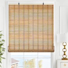 Cordless Bamboo Window Blinds Light Filtering Roll Up Shades for Indoor Outdoor Patio 23x72 Natural