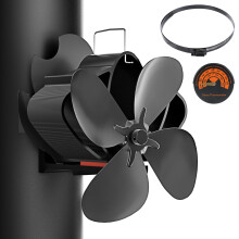 Wood Stove Fan Heat Powered Magnetic Fireplace Fan for Stove Pipe with Silent Motor and Thermometer
