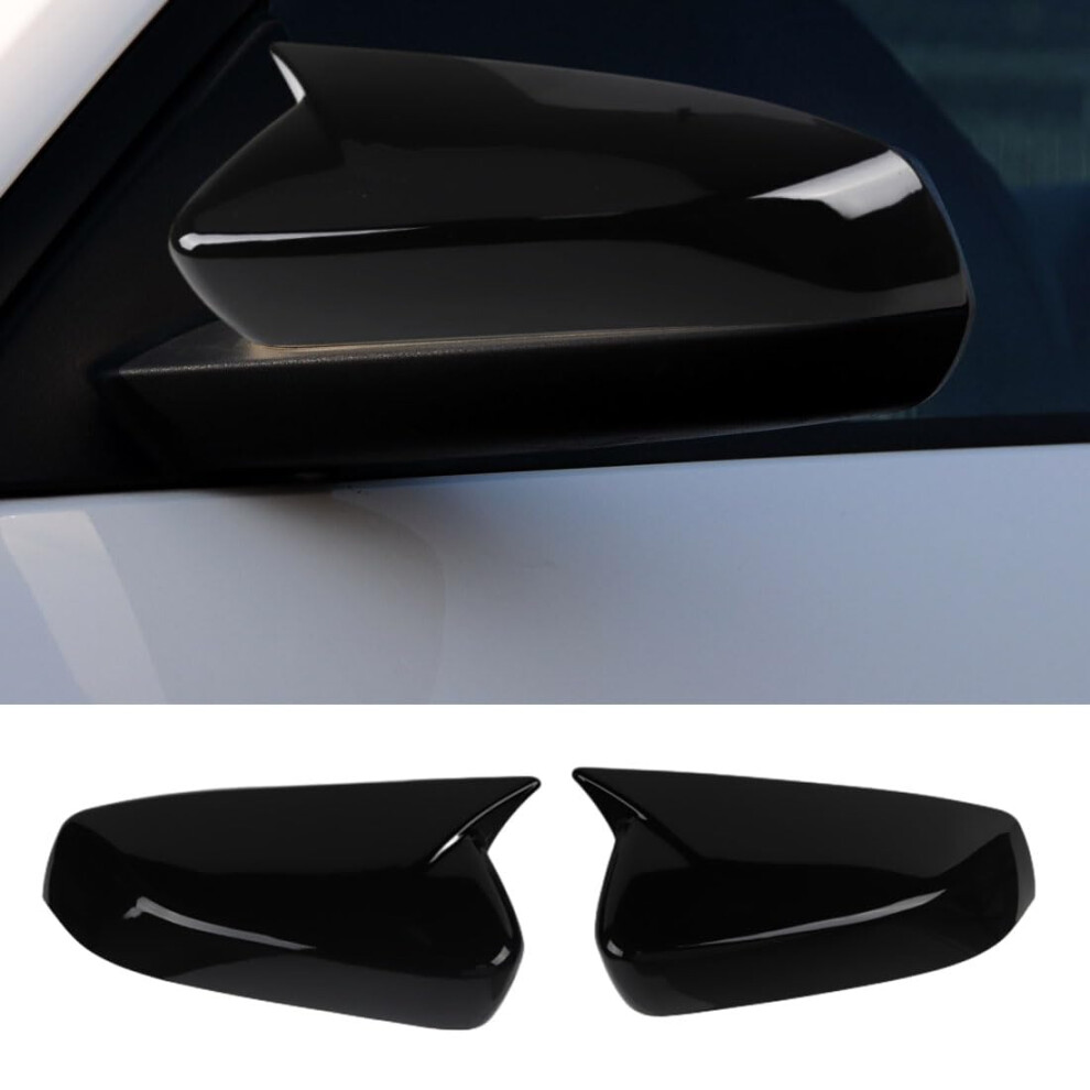 Side Mirror Cover Glossy 20102014 Scratchresistant Weatherproof Cap For Ford Mustang Black 9113335518315