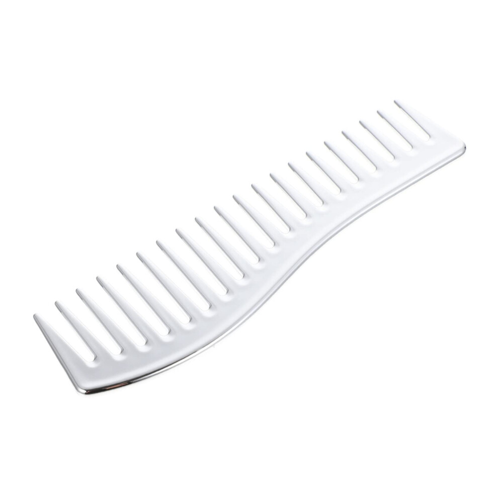 Unisex Silver Wide Tooth Comb For Wet And Dry Hair, Gentle Detangling For Thick And Curly Hair, Salon Styling