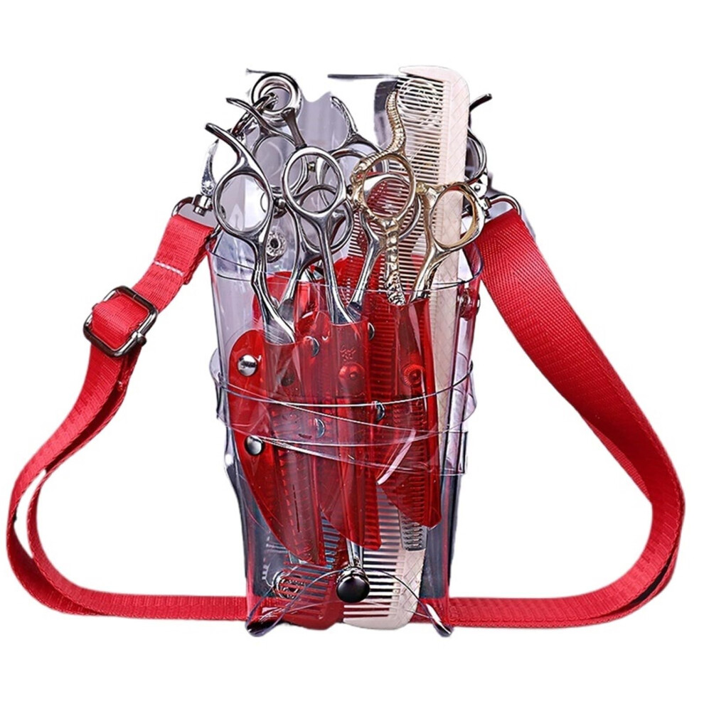 Hairdressing Scissor Bag with Multi Pocket Layout, Adjustable Waist Belt, Salon Barber Tool Organizer