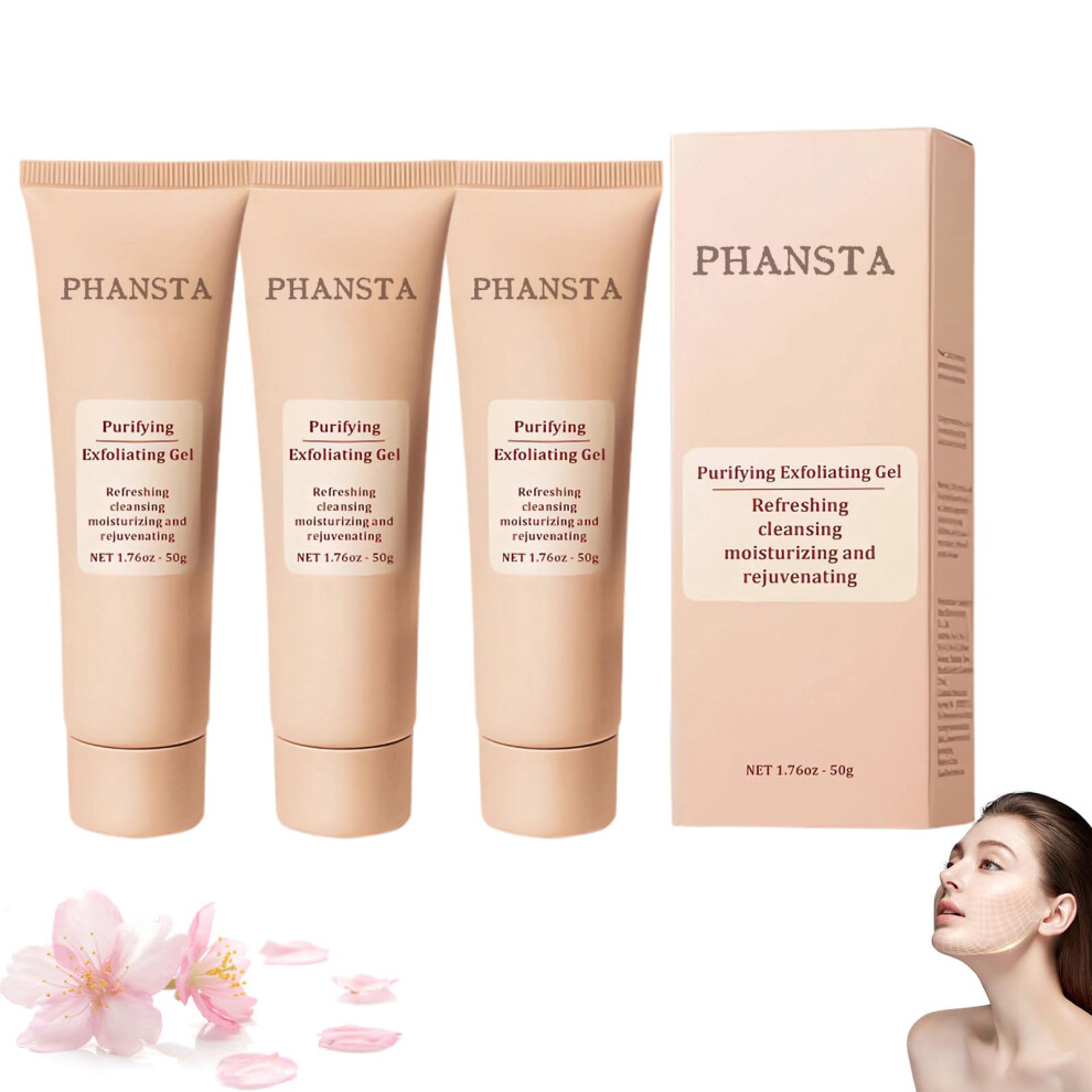 Facial Exfoliating Scrub with Salicylic Acid, Deep Cleansing Face Wash for Smooth Hydrated Skin, 3 Pack