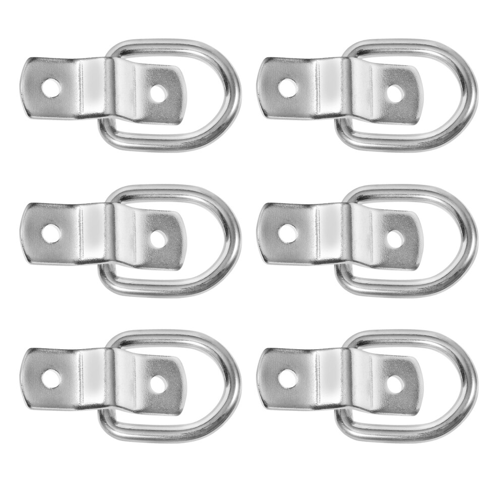 6Pcs Silver D Ring Tie Down Anchors Floor Mount Trailer Lashings 3063390203144