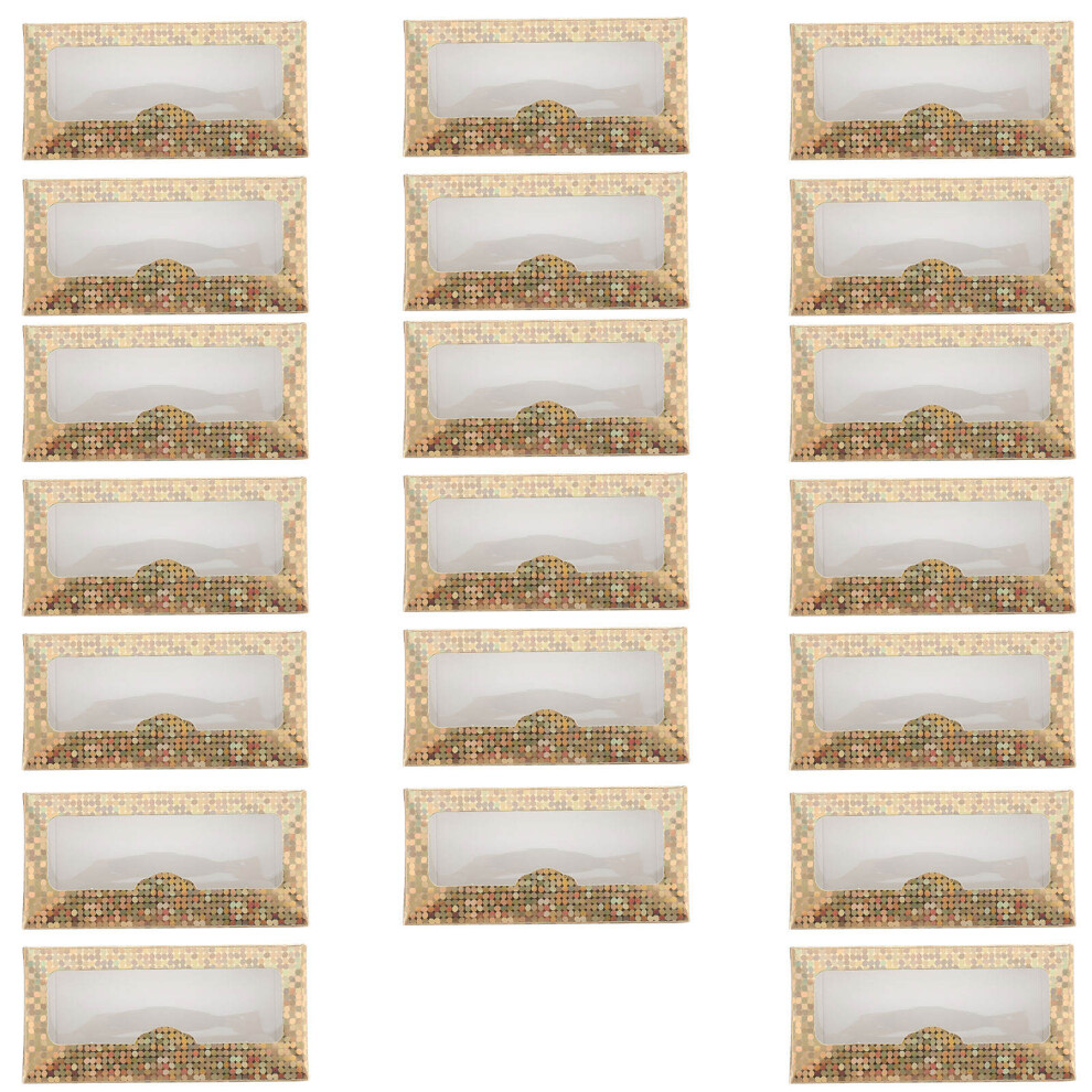 Solustre 20Pcs False Eyelash Organizer Empty Paper Eyelash Box Portable Makeup False Lash Storage For Salons Home