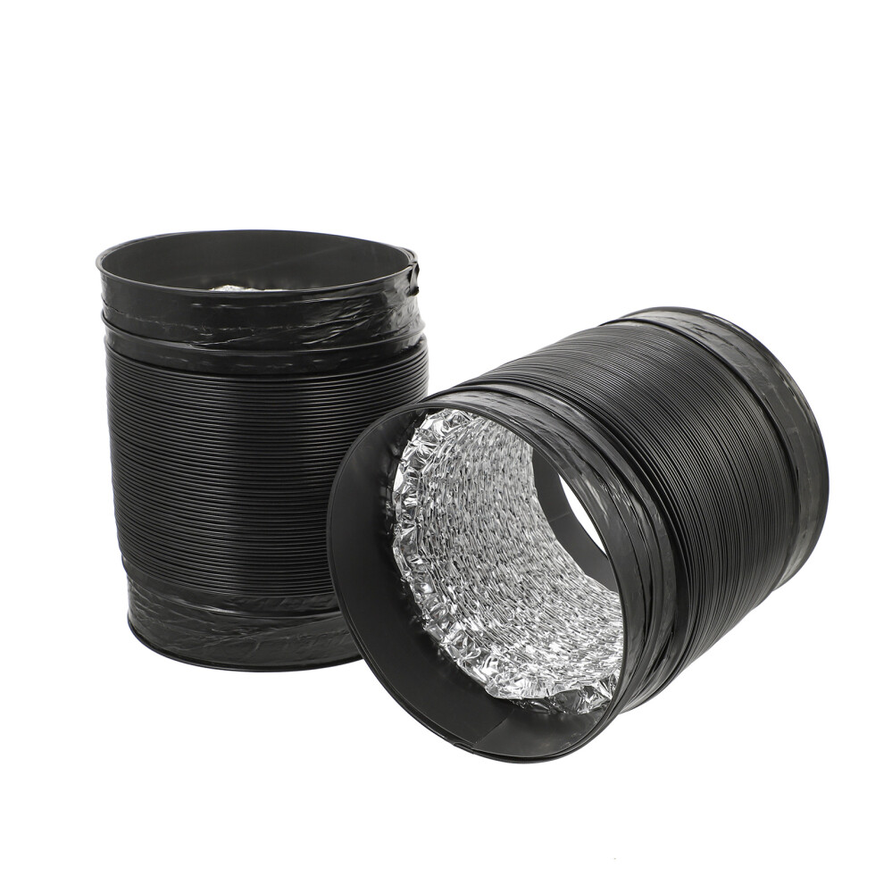 1Set Black Aluminum Foil Air Hose Flexible Vent Duct For Home Use 3613407266718