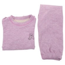 1Set Paars Kleurige Lange Kind Pyjama Thermisch Ondergoed