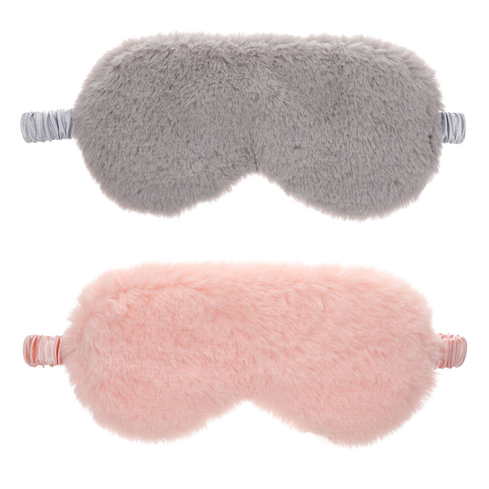 Artibetter 2Pcs Plush Eye Cover For Travel Soft Sleep Mask With Elastic Band