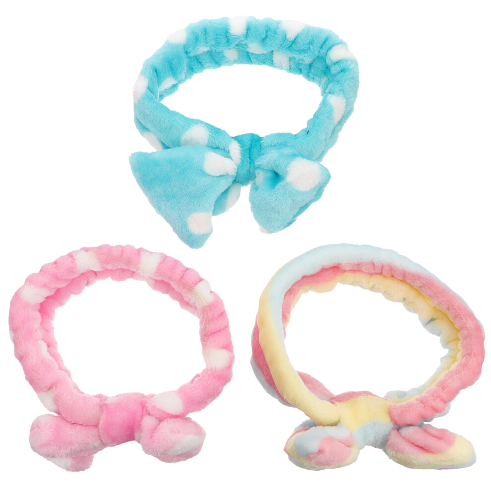 Artibetter Unisex Orange Mlins 3 Pcs Spa Headbands Coral Velvet Hairband Lovely Girls' Miss