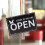 Writable Open Closed Sign Black 1 Set 9.8x9.3x0.4in 6