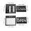 Writable Open Closed Sign Black 1 Set 9.8x9.3x0.4in 3