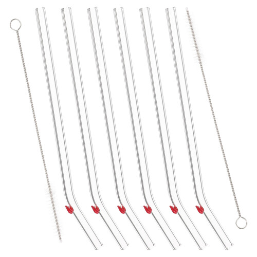 1 Set Reusable Glass Straw With Cleaning Brush