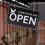 Writable Open Closed Sign Black 1 Set 9.8x9.3x0.4in 5