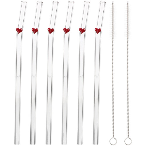 1 Set Reusable Glass Straw With Cleaning Brush 1