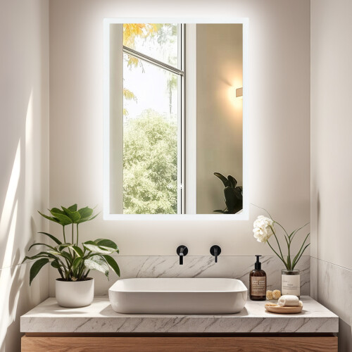 600x700mm Wall Mounted Backlit Bathroom Mirror 1