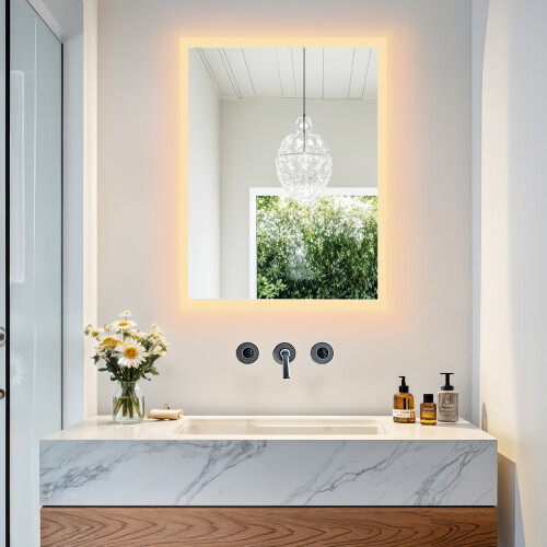 600x700mm Wall Mounted Backlit Bathroom Mirror 2