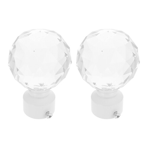 2Pièces Accessoires Embouts Tringle Cristal Fer 2