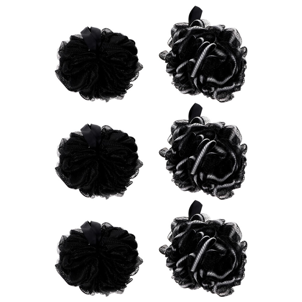 Iplusmile 6Pcs Assorted Color Bath Loofah Sponges Pe Shower Puff For Home Bath