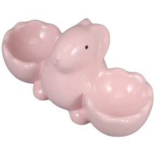 Pink Ceramic Bunny Egg Cup Easter Table Decor Egg Storage Holder