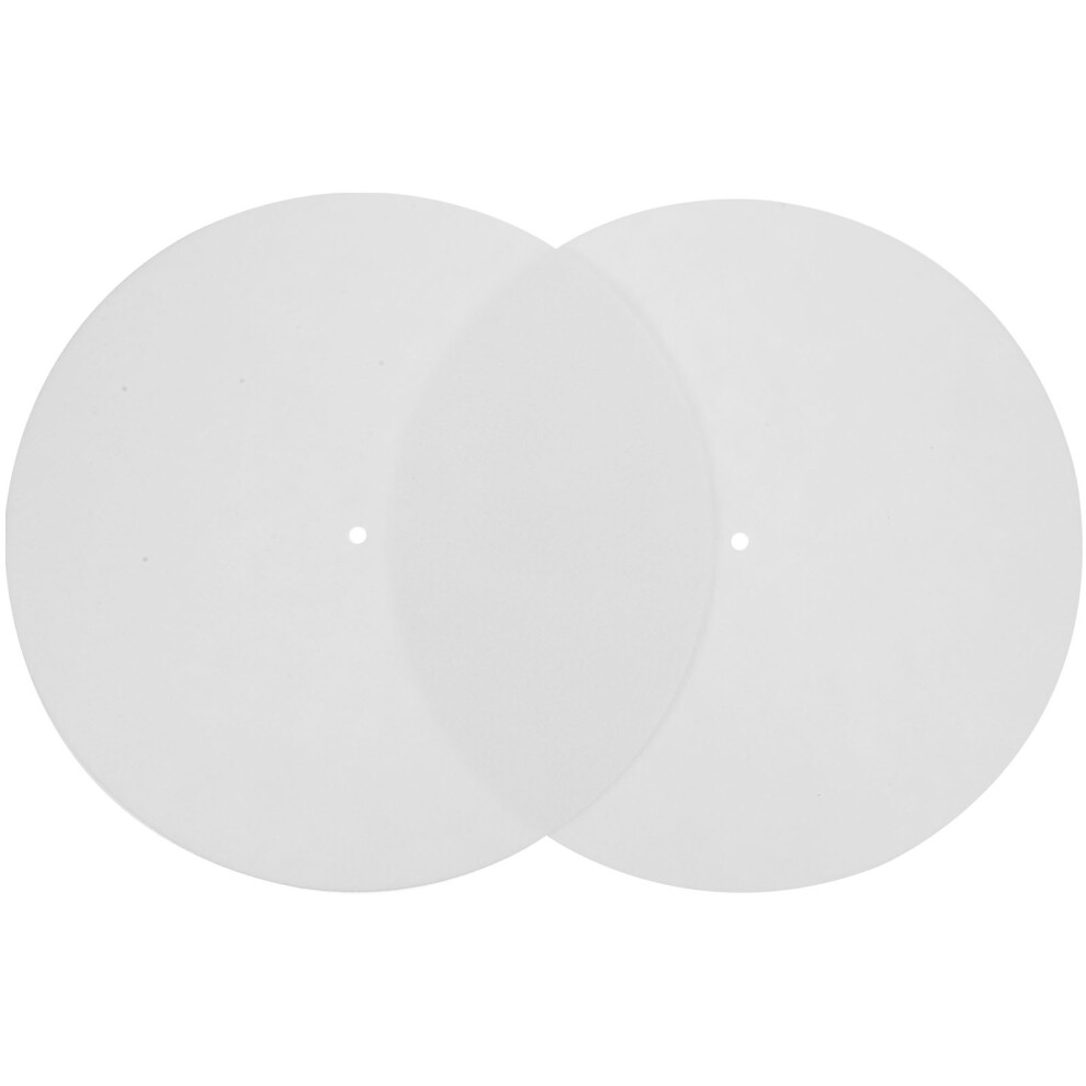 2Pcs Felt Turntable Mats Vinyl Record Player Anti-Vibration Pads White 3061700104457