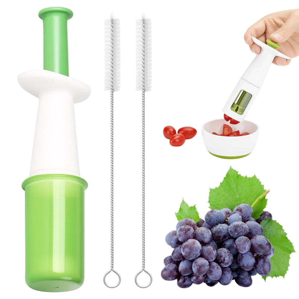 Grape Cutter with Cleaning Brushes for Quick Grape Halving and Toddler Fruit Snack Preparation