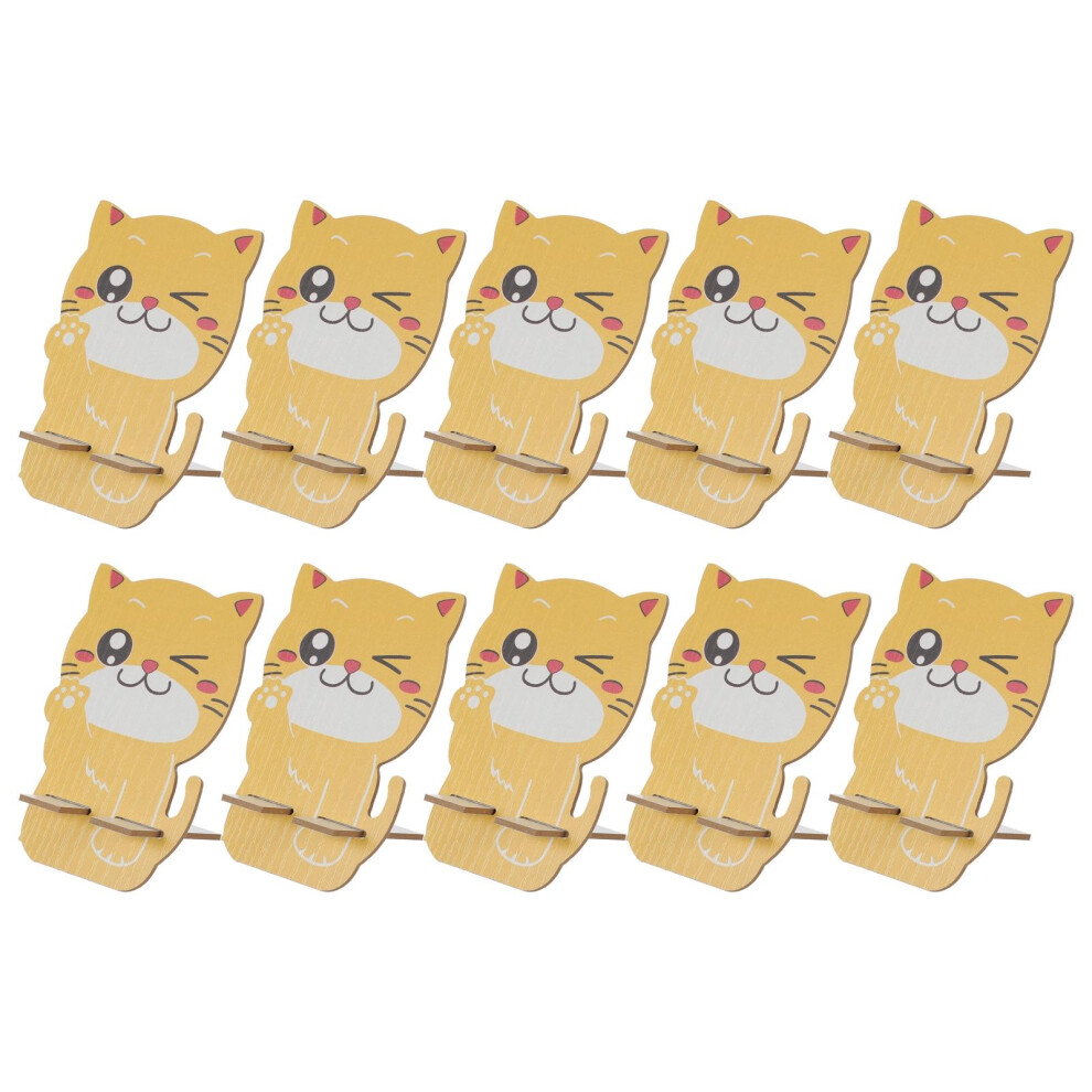 10Pcs Funny Phone Holder Wooden Desktop Cellphone Holder Adorable Tiger Design 3161621407450
