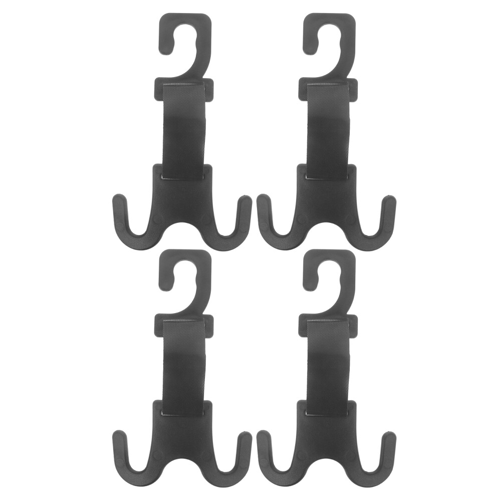 4Pcs Abs Car Headrest Hooks For Seat Back Purse And Bag Hangers Black 3061873905509